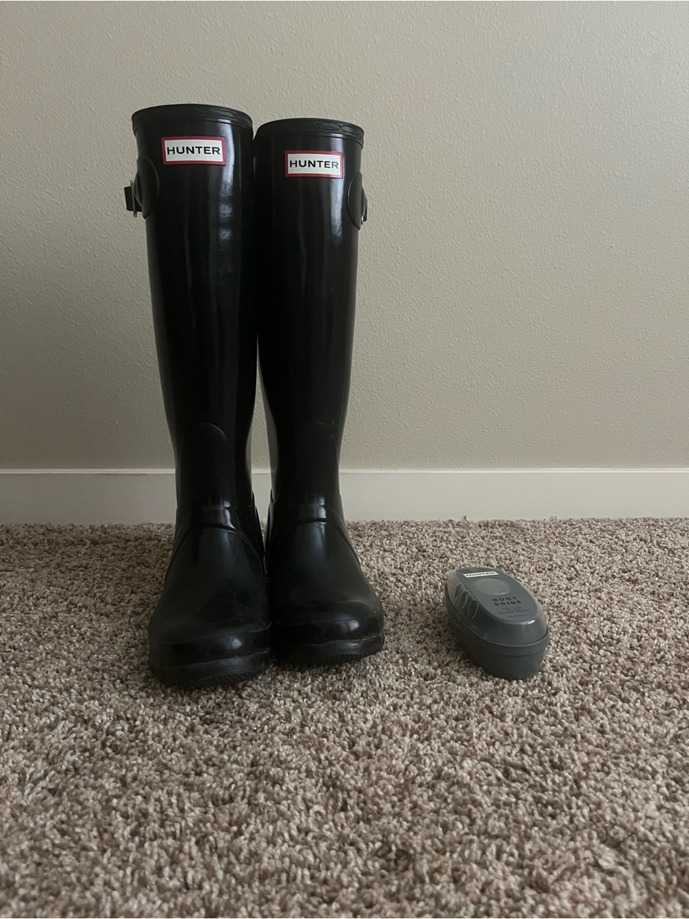 Hunter Black Tall Rain Boots